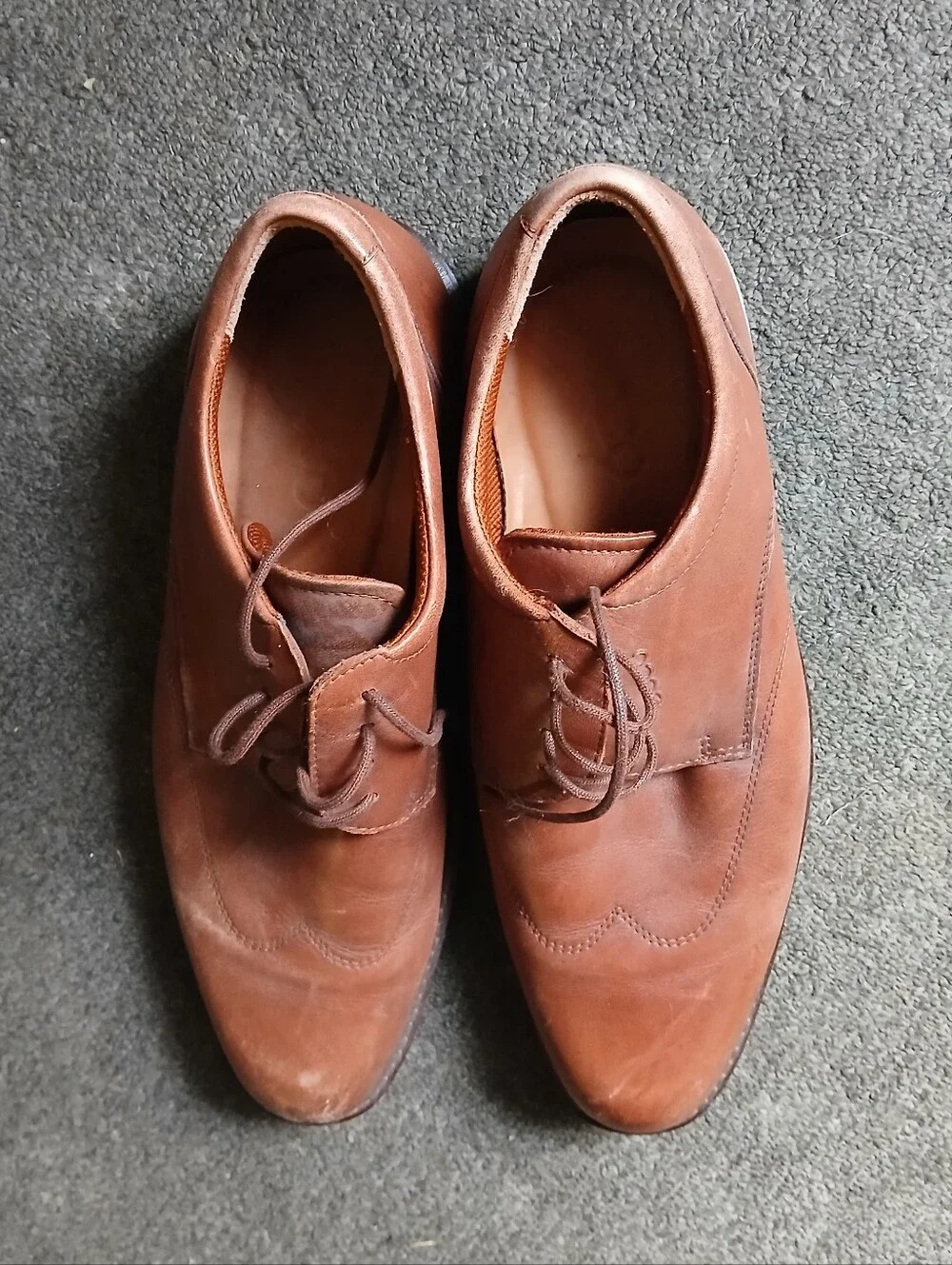 Ecco Brown Men's Leather Lace-Up Dress Shoes Size 44